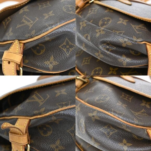 LOUIS VUITTON Logo Saumur 30 Shoulder Bag Monogram Leather Brown - Picture 16 of 16